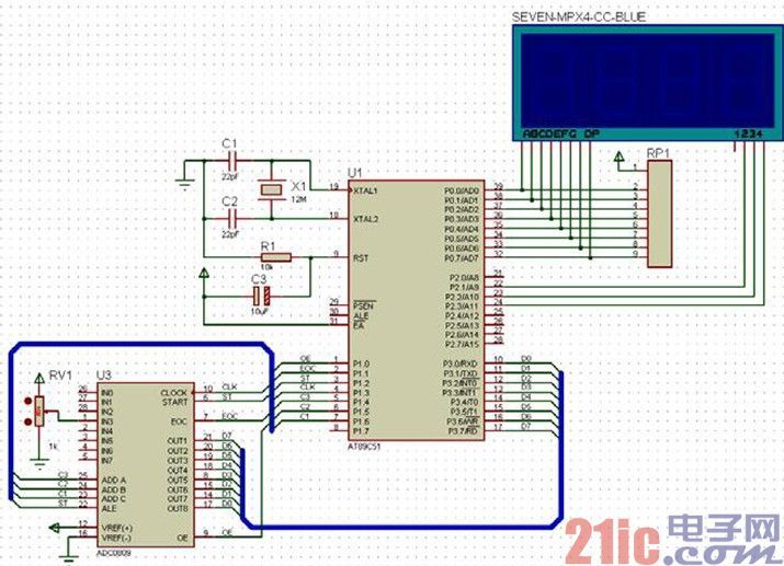 ƬC(j)CZԳO(sh)Ӌ(j)ADC0809 (sh)ģD(zhun)Qc@ʾ