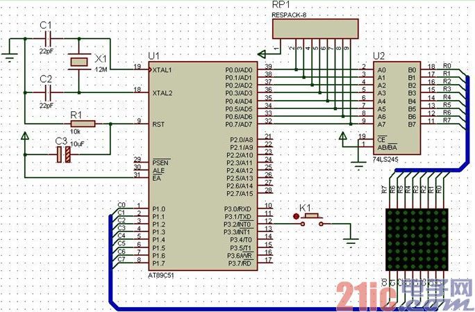 ƬC(j)CZԳO(sh)Ӌ(j)8X8LED c(din)@ʾ(sh)