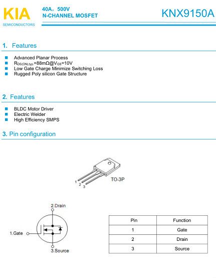 MOS,40A/500V,KNX9150A