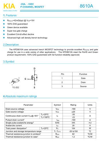 MOS,-35A/-100V,8610A